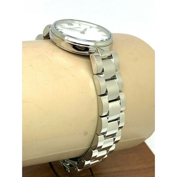 Bulova Women's Watch 96L229 Quartz White Dial Mother of Pearl Petite 27mm - Picture 10 of 13